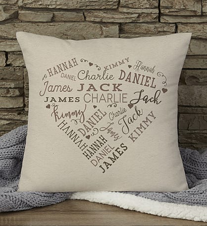 Close To Her Heart Personalized Throw Pillow